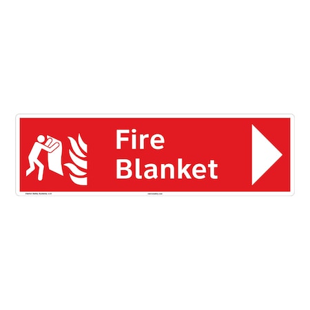 ANSI/ISO Compliant Fire Blanket Safety Signs Indoor Photoluminescent Plastic (W4) 17 X 5